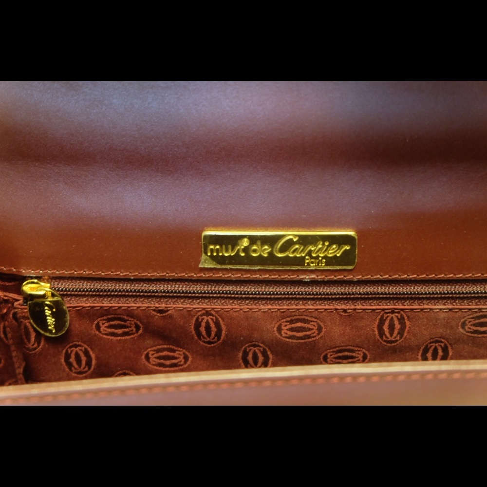 Authentic Cartier Burgundy Leather Satchel - Picture 3 of 4